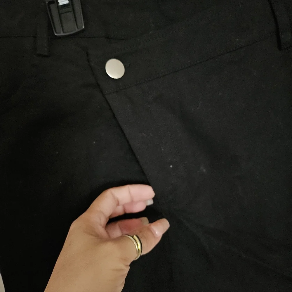 Better Be Black Mini Skirt Size M Stretch Cotton Spandex Casual Fitted Pocket.
